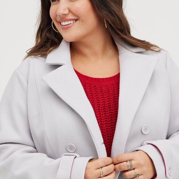 TORRID Hi-Lo Double Breasted Coat Size 2 - Picture 6 of 17